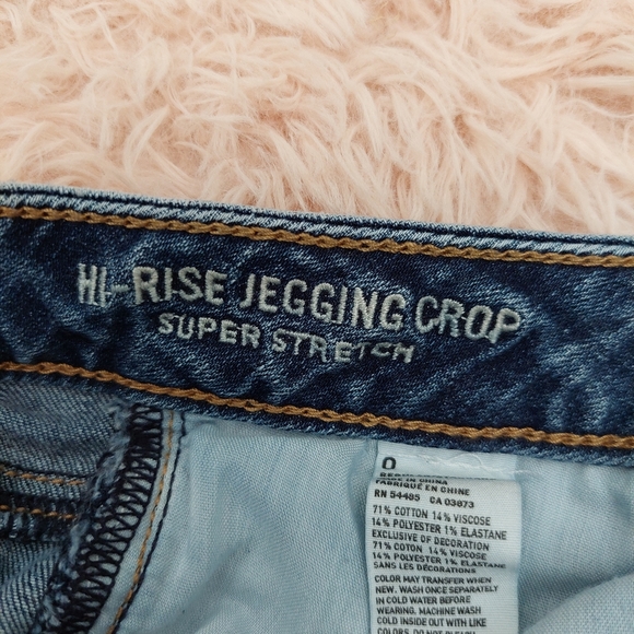 American Eagle Outfitters Hi Rise Jegging Crop Super Stretch- Size 0 - Picture 6 of 10